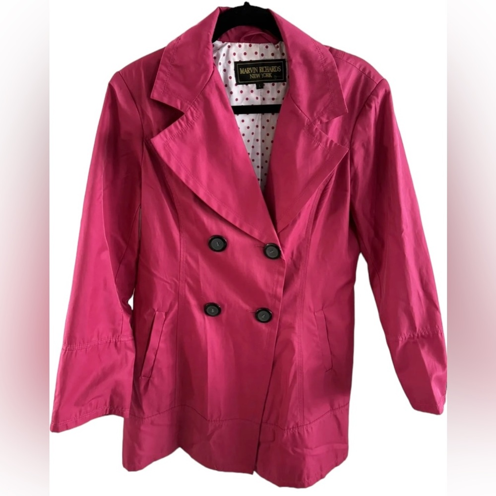 Marvin Richards New York Pink‎ Trench Style Raincoat Sz L
